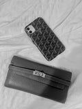 Zyntra™ Luxury Goyardine Monogram Print Leather Case for iPhone