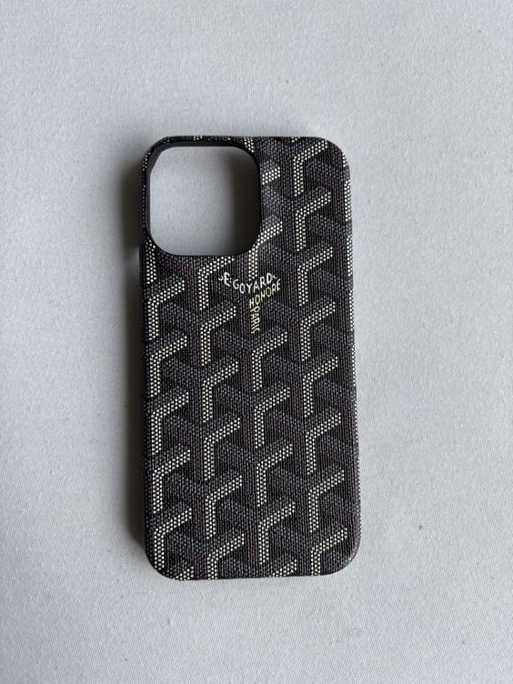 Zyntra™ Luxury Goyardine Monogram Print Leather Case for iPhone