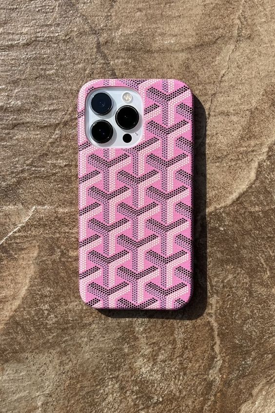 Zyntra™ Luxury Goyardine Monogram Print Leather Case for iPhone
