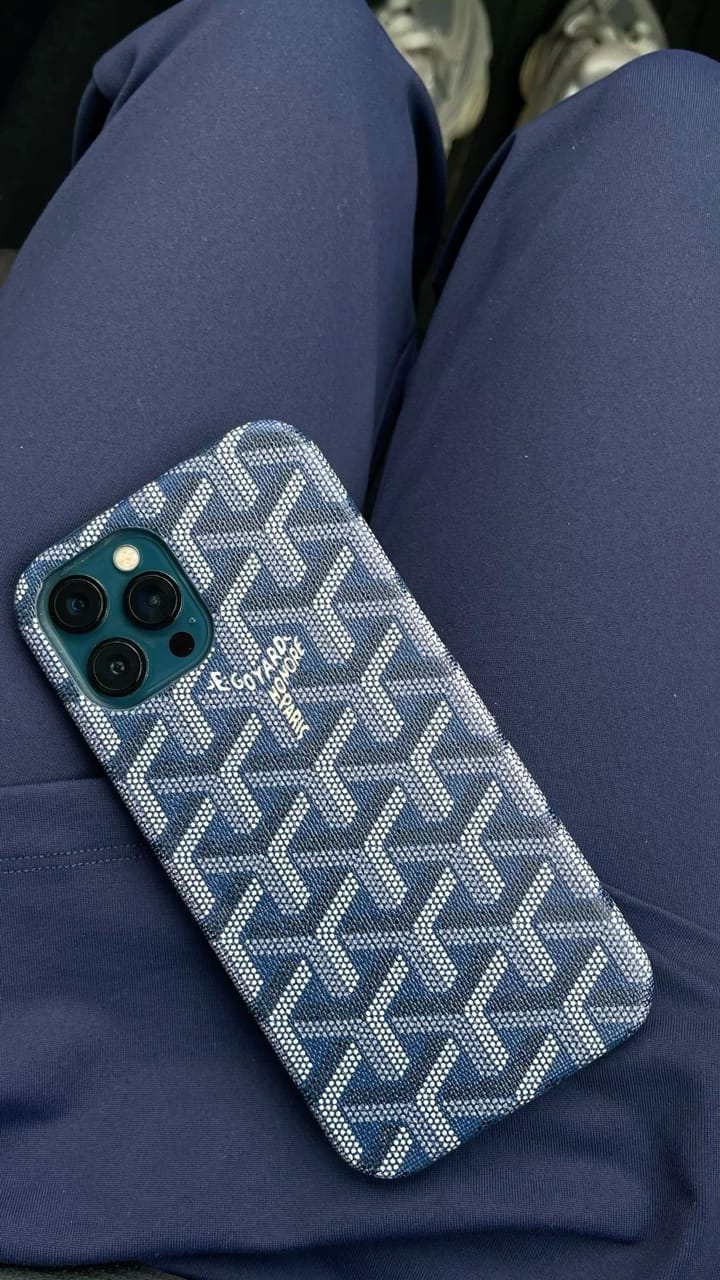Zyntra™ Luxury Goyardine Monogram Print Leather Case for iPhone