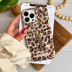 Zyntra™ YSL Style Luxury Gold Monogram Leopard Print Case for iPhone