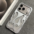 Zyntra™ Cyberpunk 3D Electroplated Metallic Flame Clear Case for iPhone