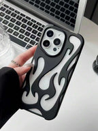 Zyntra™ Cyberpunk 3D Electroplated Metallic Flame Clear Case for iPhone