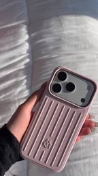 Zyntra™ Rimowa Style Aluminum Groove Matte Luggage Case for iPhone
