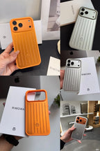 Zyntra™ Rimowa Style Aluminum Groove Matte Luggage Case for iPhone