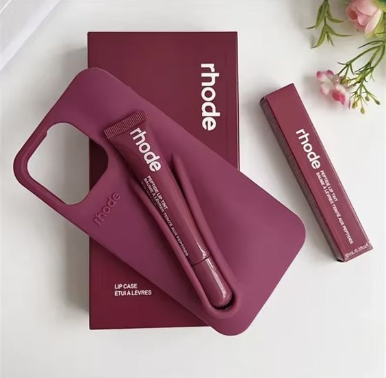 Zyntra™ Rhode Style Silicone Lip Tint Holder Phone Case for iPhone