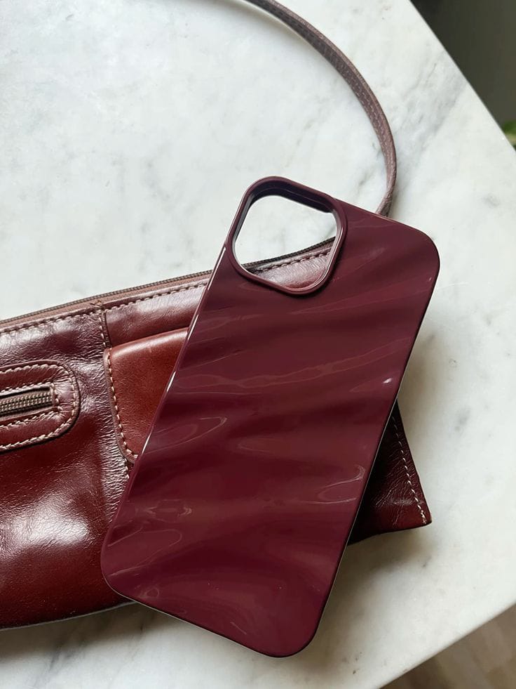 Zyntra™ Luxury Glossy Cherry Red Water Ripple Case for iPhone