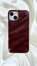 Zyntra™ Luxury Glossy Cherry Red Water Ripple Case for iPhone