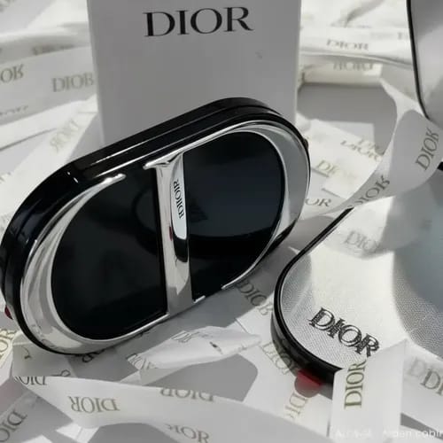 Zyntra™ Dior Style CD Monogram Foldable Makeup Mirror Phone Ring Holder Attachment